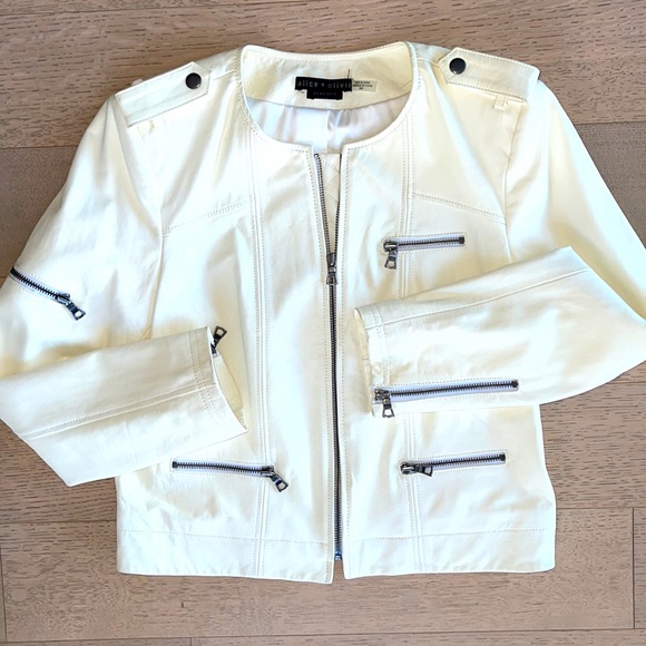 Alice + Olivia Cam Leather Biker Jacket - Picture 7 of 10